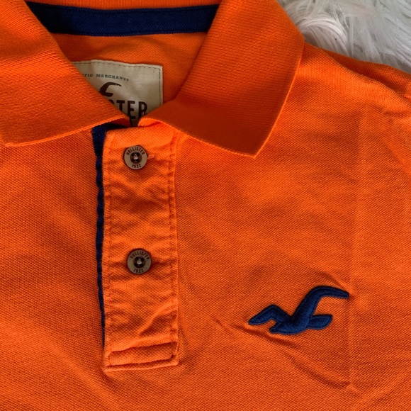 NWOT Hollister orange men’s polo shirt - Picture 2 of 4